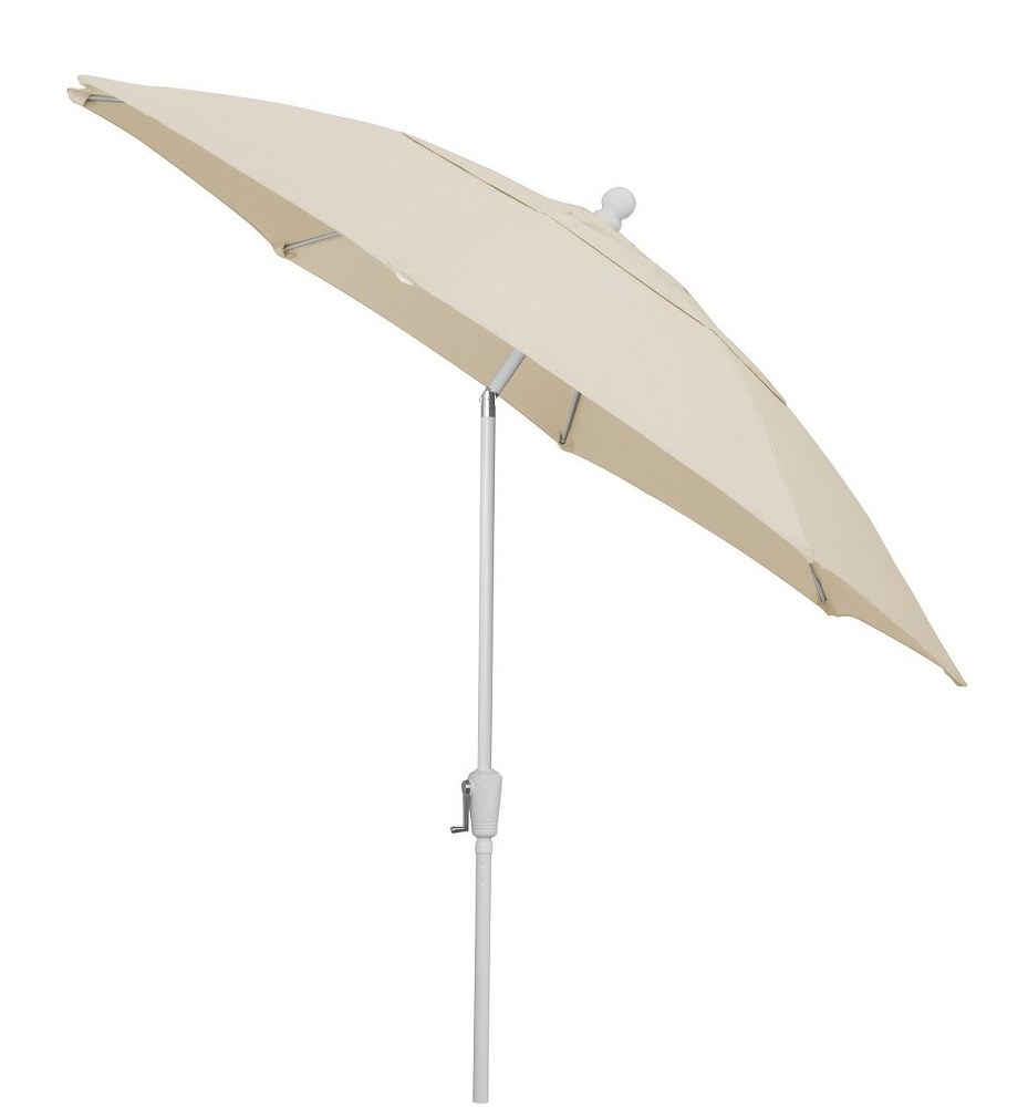 Fiberbuilt Umbrellas-9HCRCB-T-Natural-9 Foot Octagon 8 Rib Crank Patio Tilt Umbrella Spun Poly Natural Spun Poly Fabric