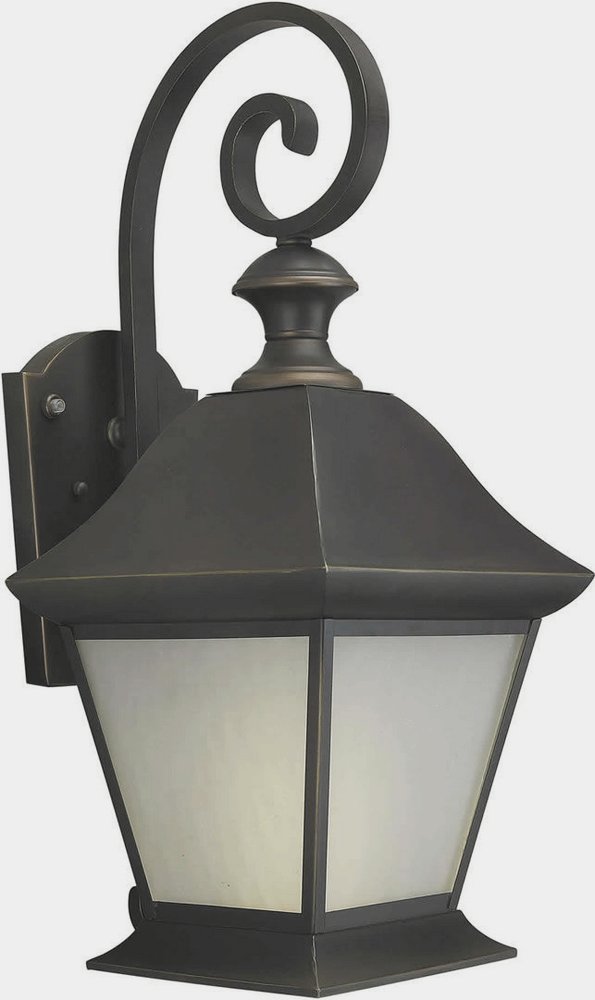 Forte Lighting-10001-01-14-Turner - 1 Light Outdoor Wall Lantern-20.25 Inches Tall and 9 Inches Wide   Royal Bronze Finish with Frosted Seeded Glass