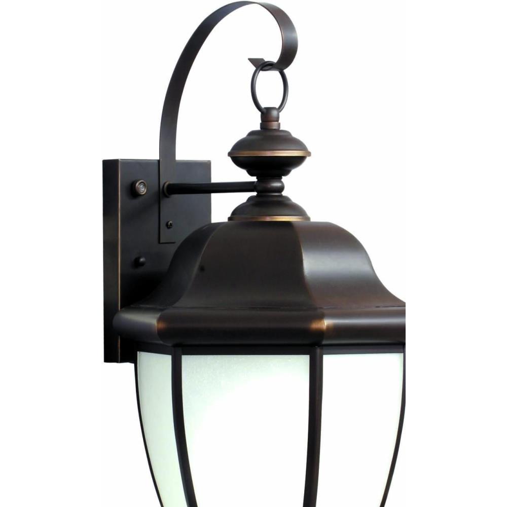 Forte Lighting-10004-01-14-Roy - 1 Light Outdoor Wall Lantern-18.75 Inches Tall and 10 Inches Wide   Royal Bronze Finish with Frosted Seeded Glass