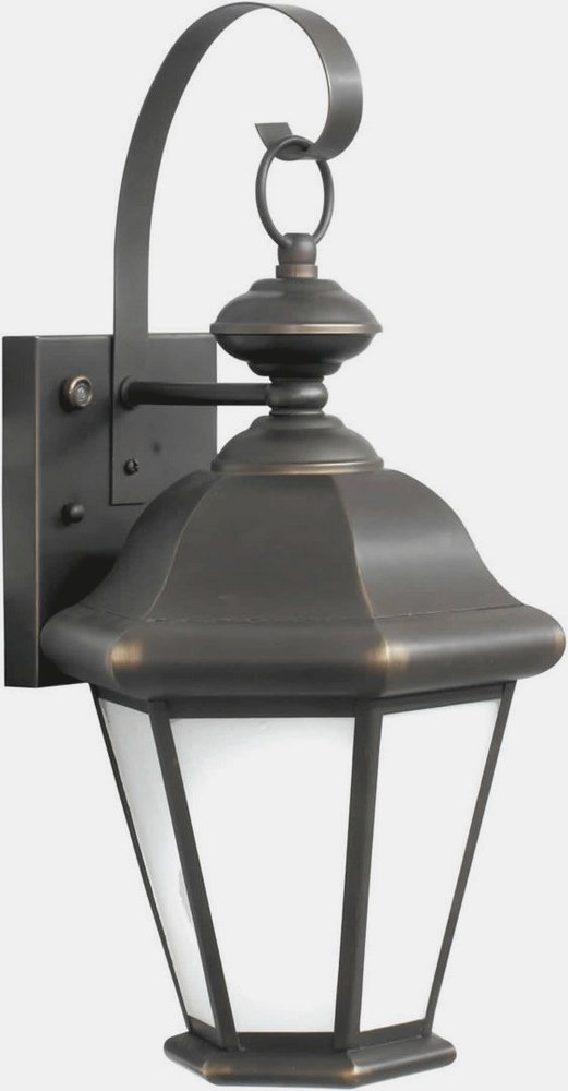 Forte Lighting-10006-01-14-Eloise - 1 Light Outdoor Wall Lantern-17 Inches Tall and 8.5 Inches Wide   Royal Bronze Finish with Frosted Seeded Glass