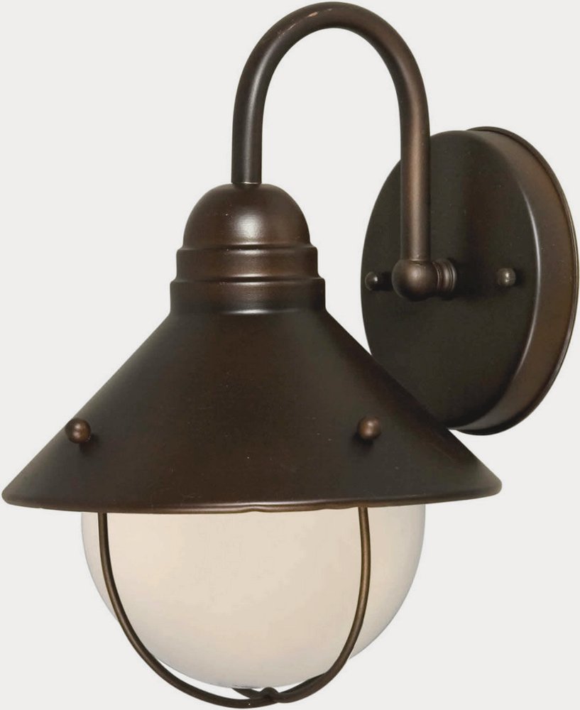 Forte Lighting-1041-01-32-Yara - 1 Light Outdoor Wall Lantern-11.5 Inches Tall and 8 Inches Wide   Antique Bronze Finish with Metal Shade