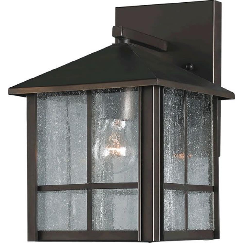 Forte Lighting-1061-01-14-Devon - 1 Light Outdoor Wall Lantern-8.25 Inches Tall and 7 Inches Wide   Royal Bronze Finish with Clear Seeded Glass