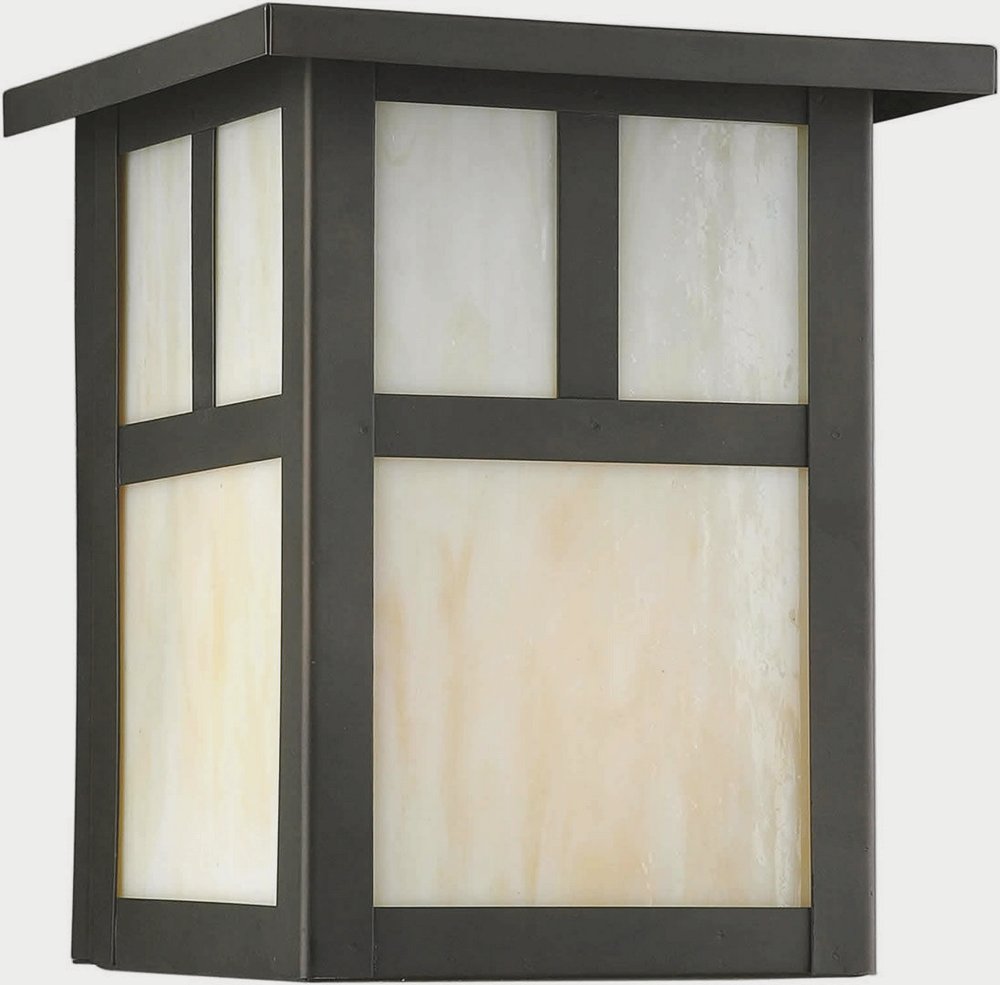 Forte Lighting-1069-01-14-Glenn - 1 Light Outdoor Wall Lantern-7.25 Inches Tall and 6.25 Inches Wide   Royal Bronze Finish with Honey Glass