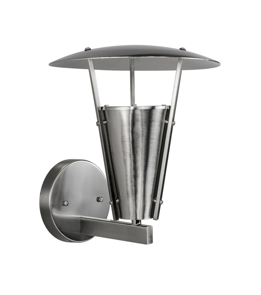 Forte Lighting-1150-01-55-Pylon - 1 Light Outdoor Wall Lantern-11 Inches Tall and 9.25 Inches Wide   Brushed Nickel Finish