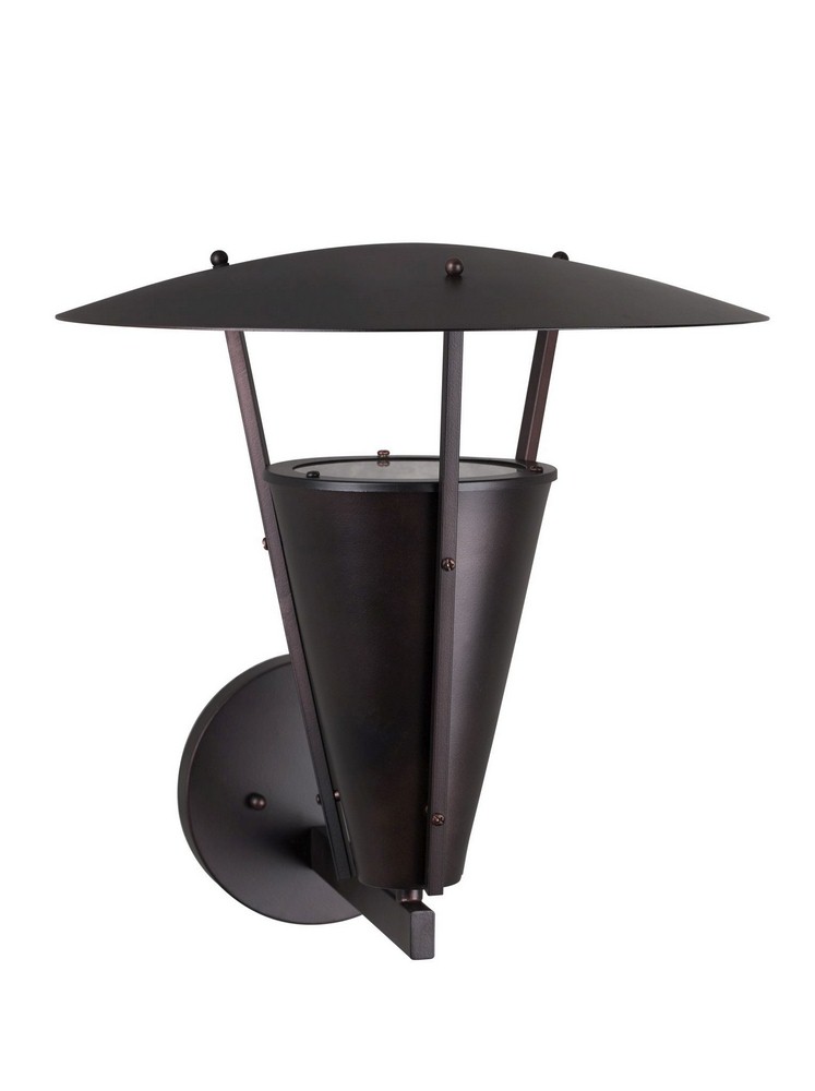 Forte Lighting-1160-01-32-Pylon - 1 Light Outdoor Wall Lantern-15.25 Inches Tall and 14 Inches Wide   Antique Bronze Finish