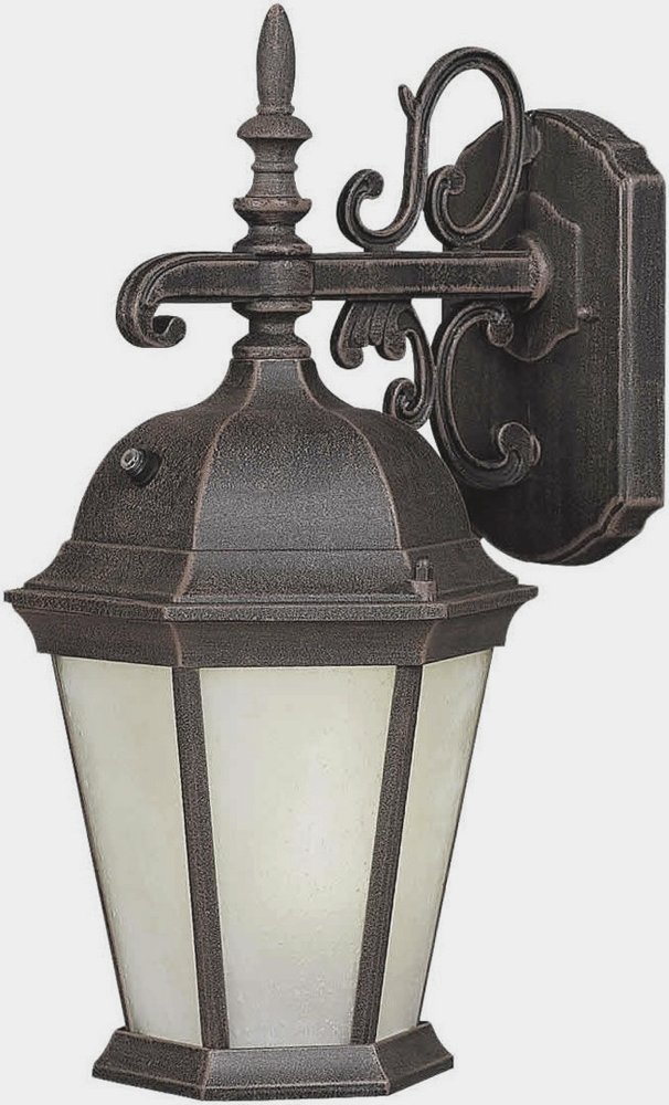Forte Lighting-17013-01-28-Oliver - 1 Light Outdoor Wall Lantern-18.25 Inches Tall and 9.5 Inches Wide   Painted Rust Finish with Frosted Seeded Glass