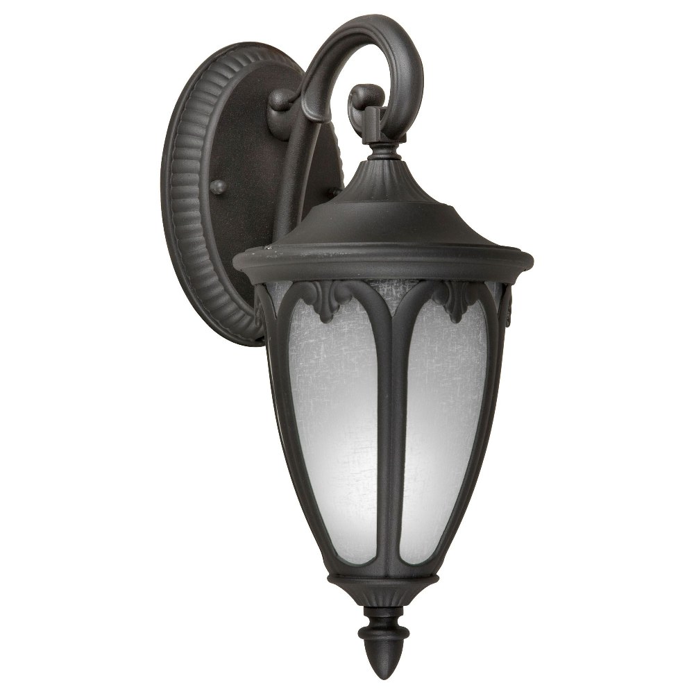 Forte Lighting-17048-01-04-Durst - 1 Light Outdoor Wall Lantern-13.5 Inches Tall and 6 Inches Wide   Black Finish with White Linen Glass