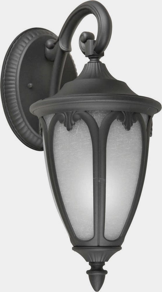 Forte Lighting-17049-01-04-Durst - 1 Light Outdoor Wall Lantern-17.75 Inches Tall and 8 Inches Wide   Black Finish with White Linen Glass
