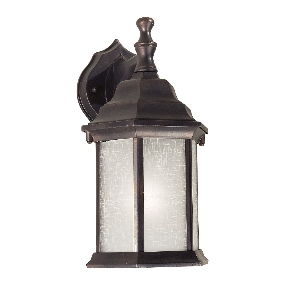 Forte Lighting-1725-01-32-Penn - 1 Light Outdoor Wall Lantern-12 Inches Tall and 6.5 Inches Wide   Antique Bronze Finish with White Linen Glass