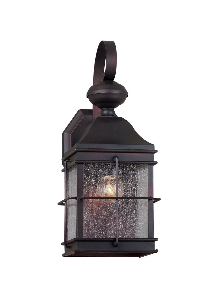 Forte Lighting-1806-01-32-Essex - 1 Light Outdoor Wall Lantern-14.5 Inches Tall and 6 Inches Wide   Antique Bronze Finish with Clear Seeded Glass