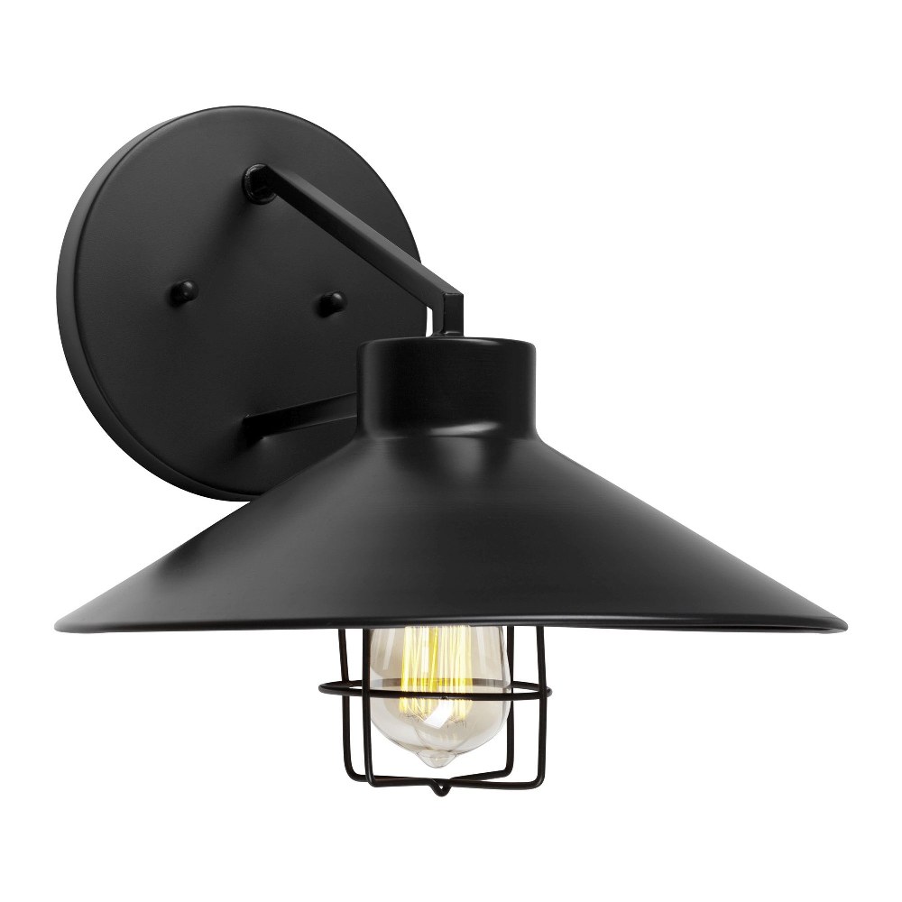 Forte Lighting-1809-01-04-Casey - 1 Light Outdoor Wall Lantern-11.5 Inches Tall and 12 Inches Wide   Black Finish