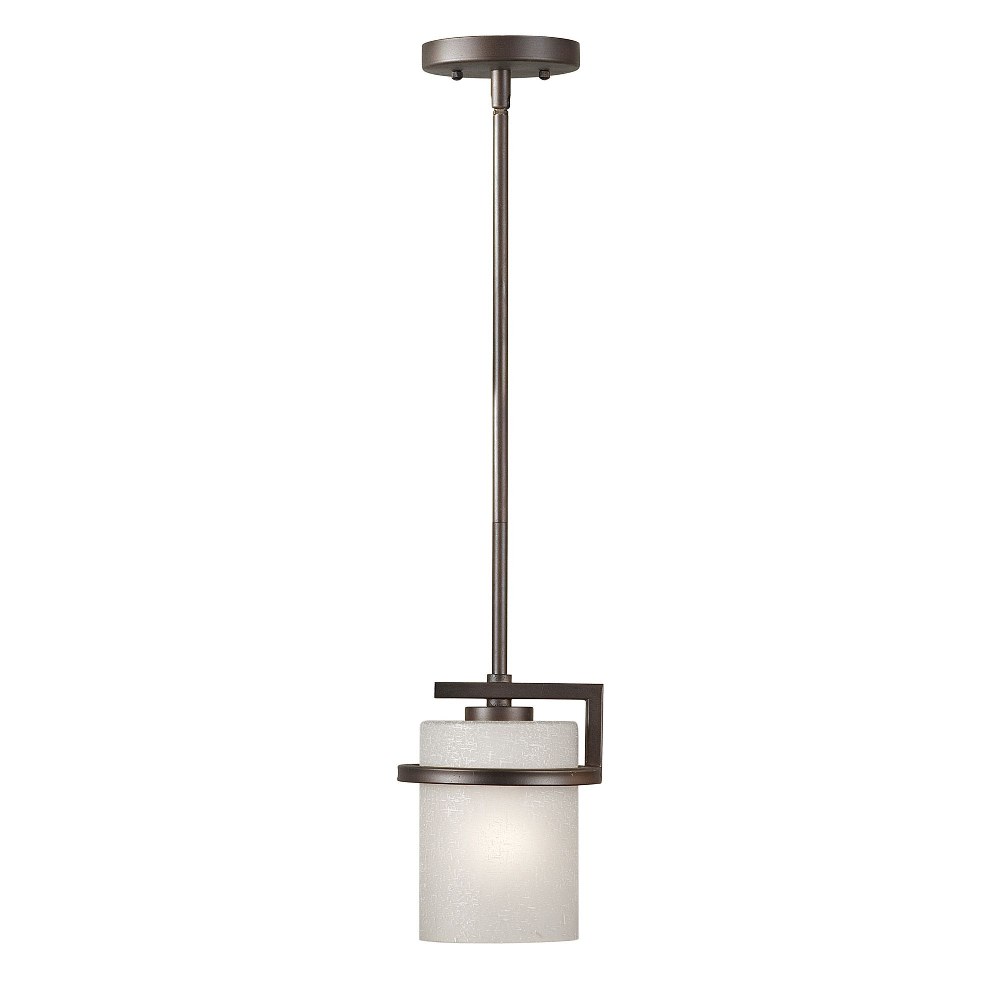 Forte Lighting-2405-01-32-Halo - 1 Light Mini Pendant-8 Inches Tall and 6.5 Inches Wide Antique Bronze  Halo - 1 Light Mini Pendant-8 Inches Tall and 6.5 Inches Wide