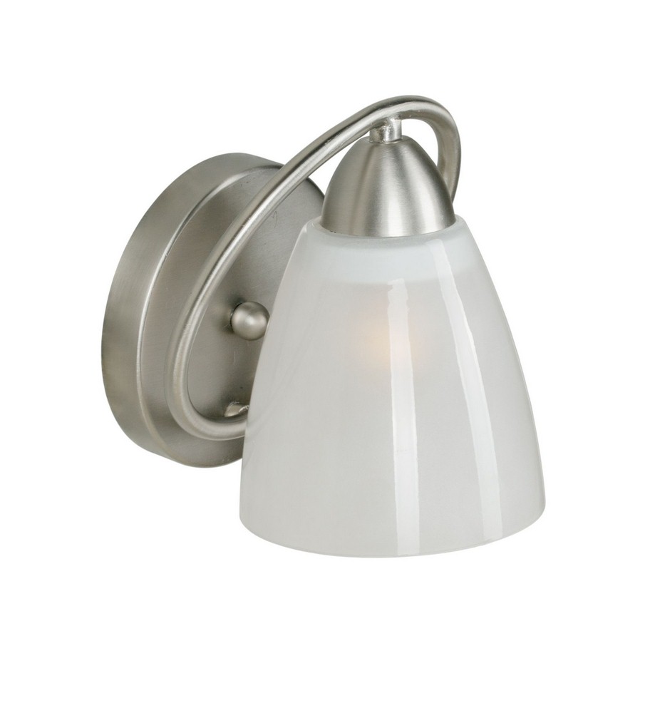 Forte Lighting-2590-01-55-Elio - 1 Light Wall Sconce-7 Inches Tall and 6.5 Inches Wide   Brushed Nickel Finish with Clear/Sandblast Glass