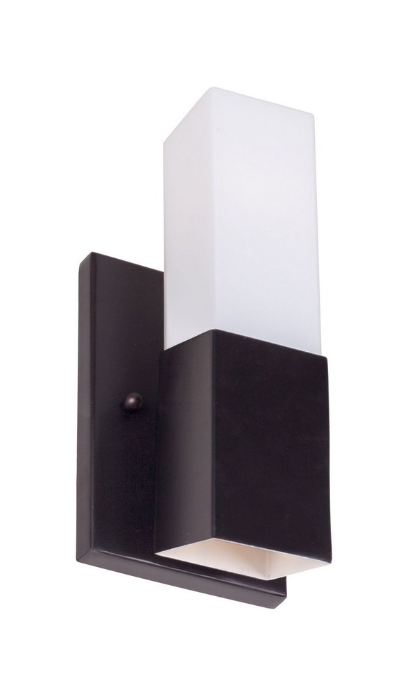 Forte Lighting-2597-02-32-Vio - 2 Light Wall Sconce-10.25 Inches Tall and 4.5 Inches Wide   Antique Bronze Finish with Satin Opal Glass