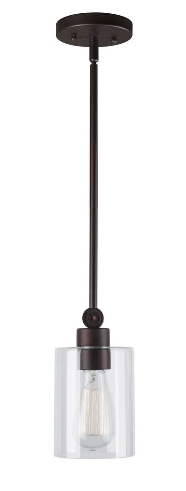 Forte Lighting-2614-01-32-Jayden - 1 Light Mini Pendant-8 Inches Tall and 4.75 Inches Wide   Antique Bronze Finish with Clear Glass