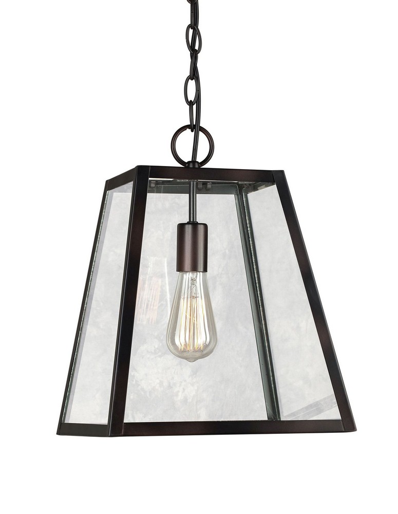 Forte Lighting-2652-01-32-Vani - 1 Light Pendant-14.75 Inches Tall and 12 Inches Wide   Antique Bronze Finish with Clear Glass