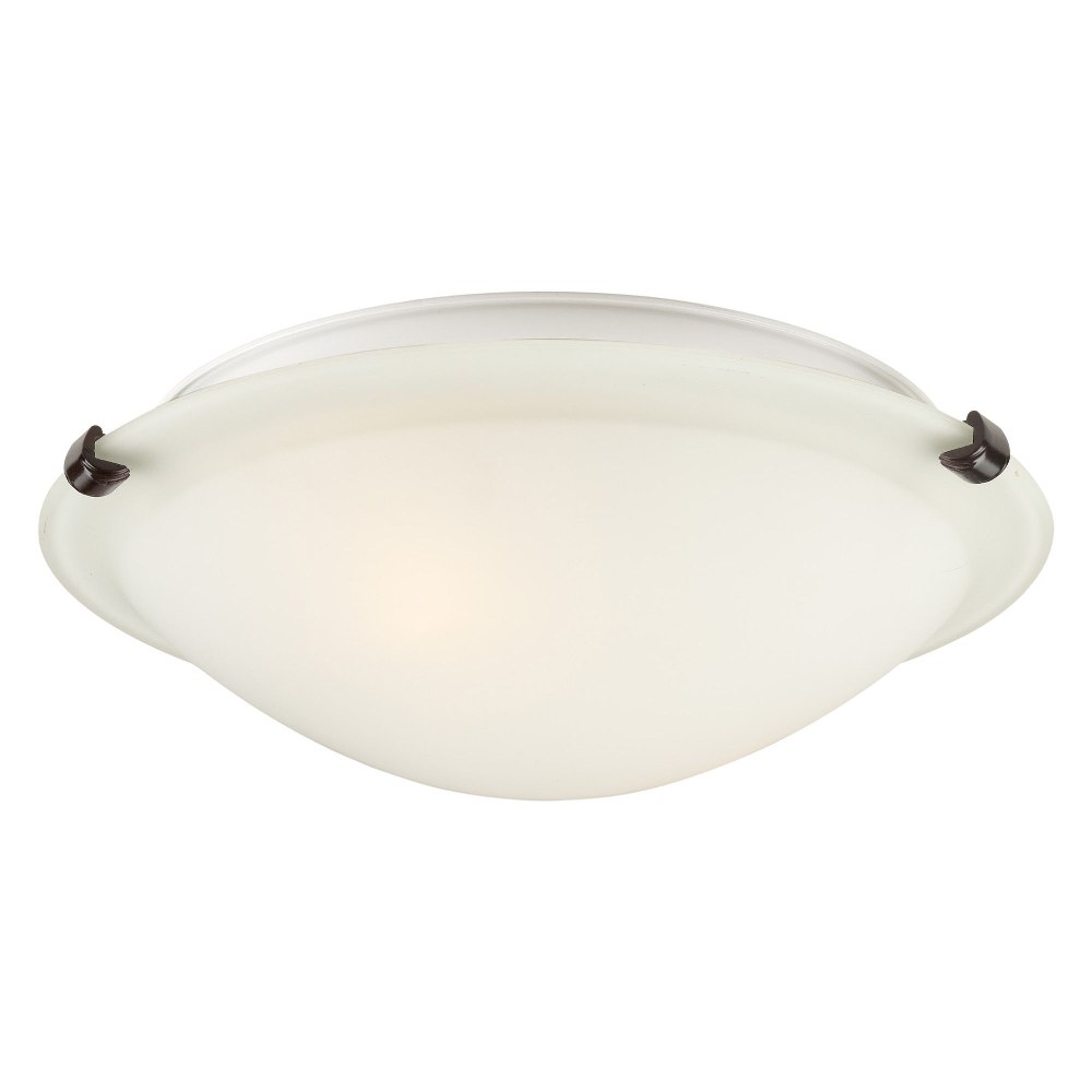 Forte Lighting-2799-02-32-Cirrus - 2 Light Flush Mount-4.5 Inches Tall and 12 Inches Wide   Antique Bronze Finish with White Glass