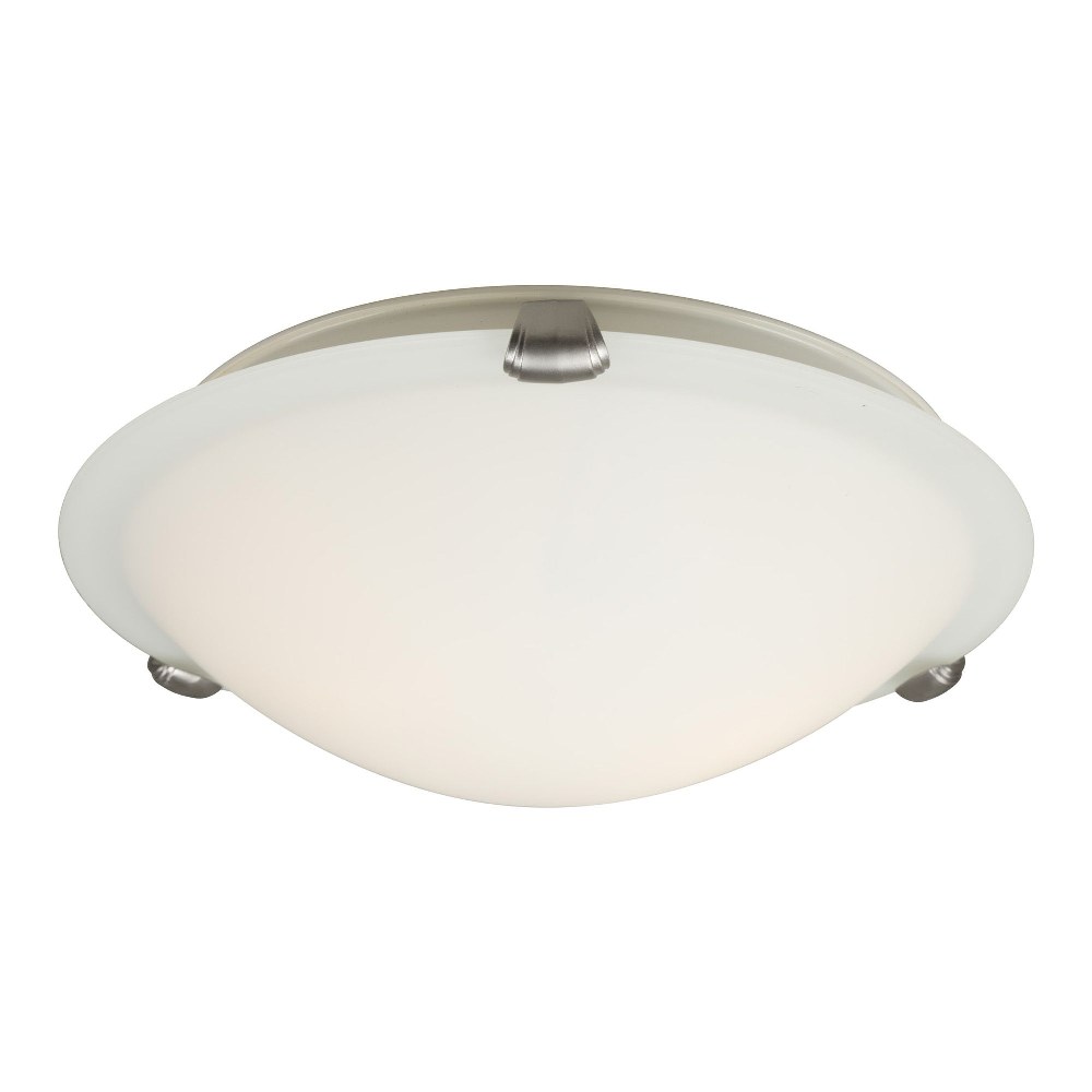 Forte Lighting-2799-02-55-Cirrus - 2 Light Flush Mount-4.5 Inches Tall and 12 Inches Wide   Brushed Nickel Finish with White Glass