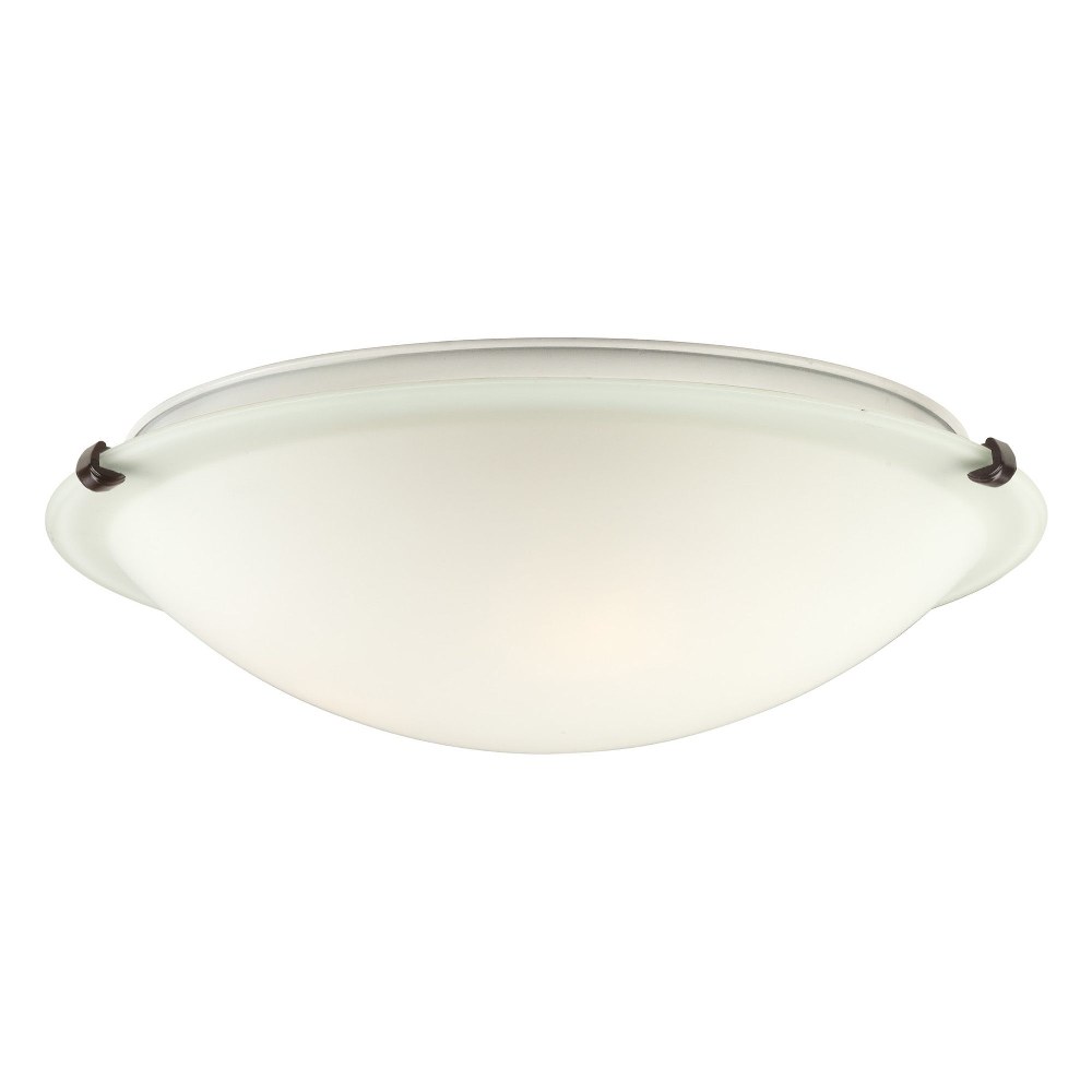 Forte Lighting-2799-03-32-Cirrus - 3 Light Flush Mount-5 Inches Tall and 16 Inches Wide Antique Bronze  Antique Bronze Finish with White Glass