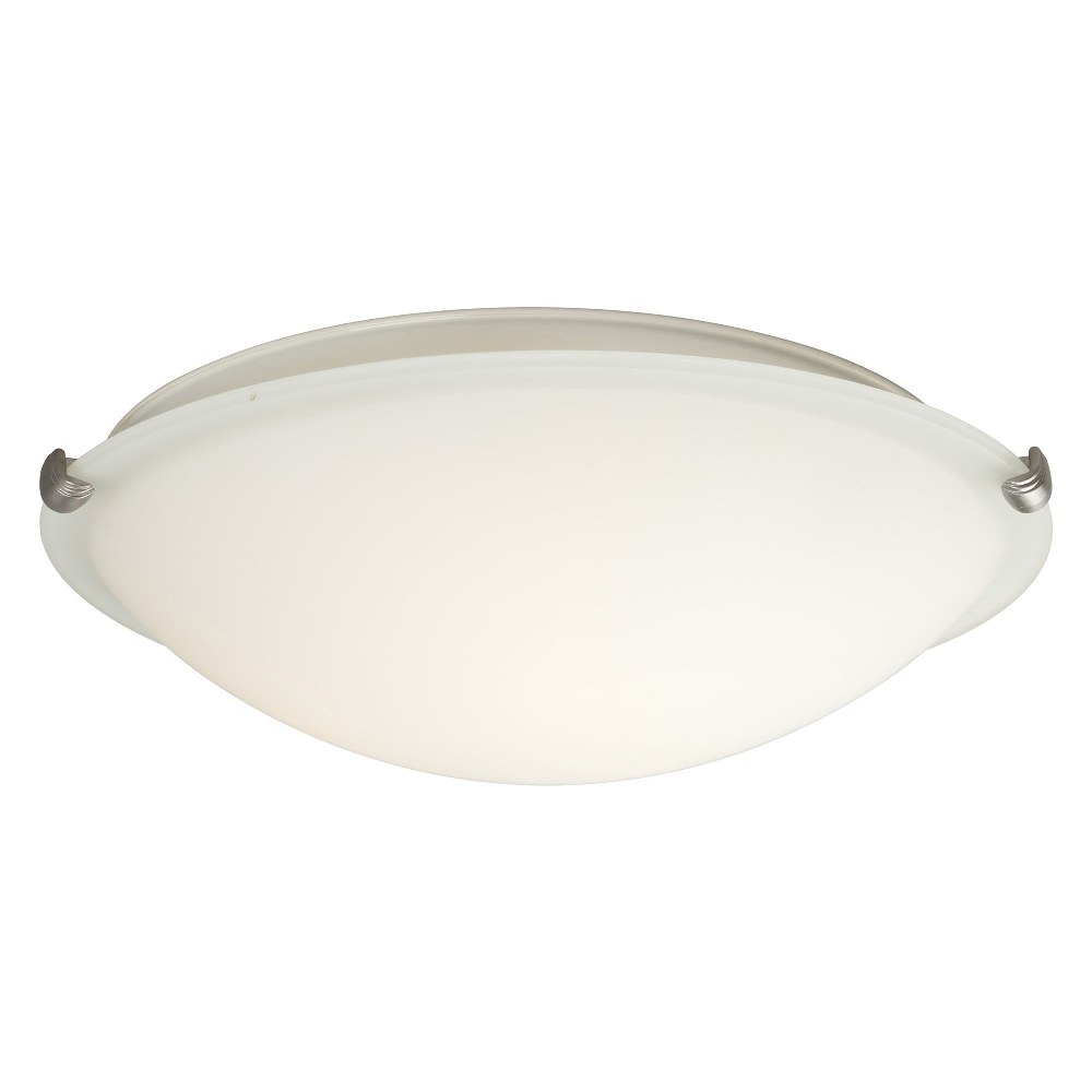 Forte Lighting-2799-03-55-Cirrus - 3 Light Flush Mount-5 Inches Tall and 16 Inches Wide Brushed Nickel  Antique Bronze Finish with White Glass