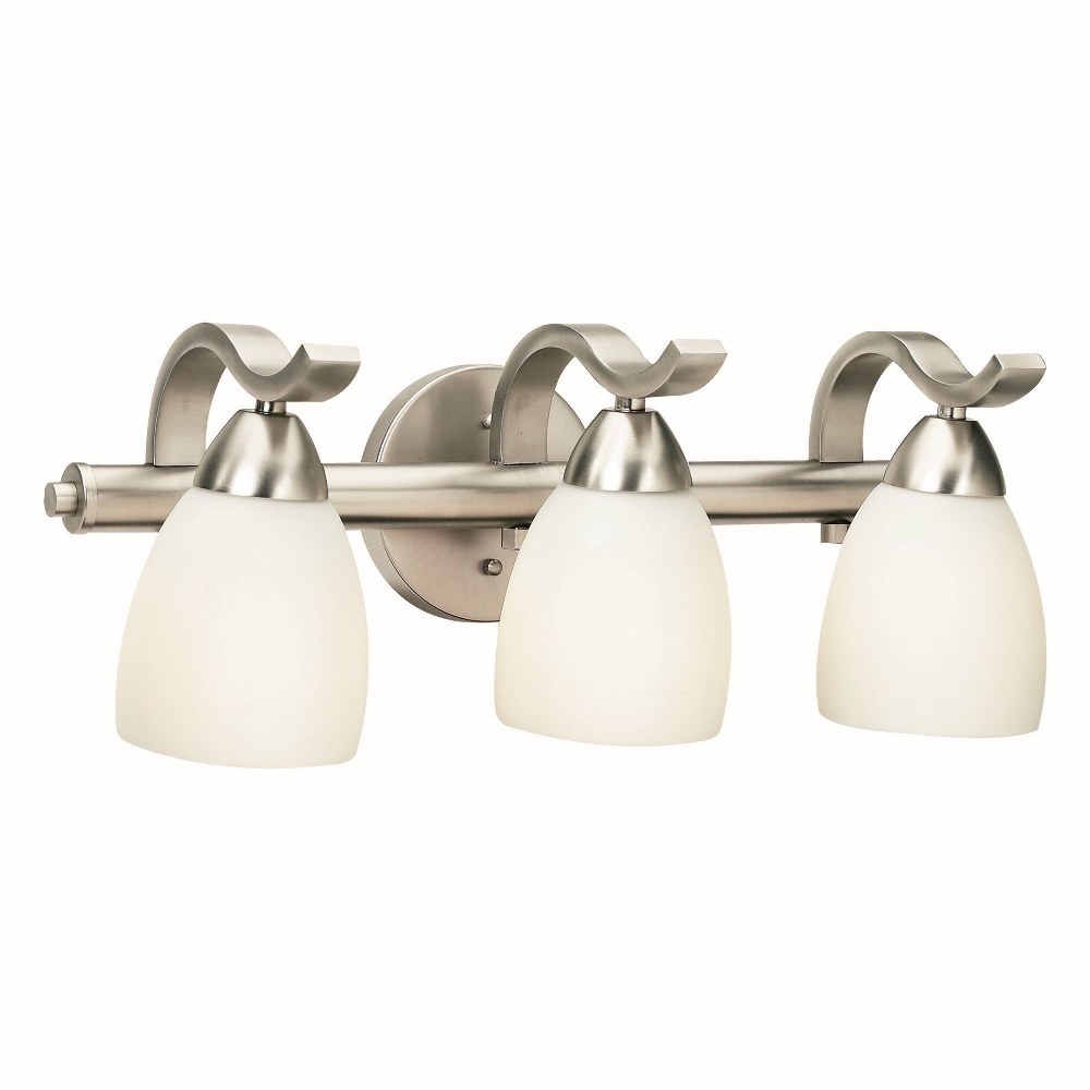 Forte Lighting-5045-03-55-Stanley - 3 Light Bath Bar-7 Inches Tall and 19 Inches Wide   Brushed Nickel Finish with Satin Opal Glass