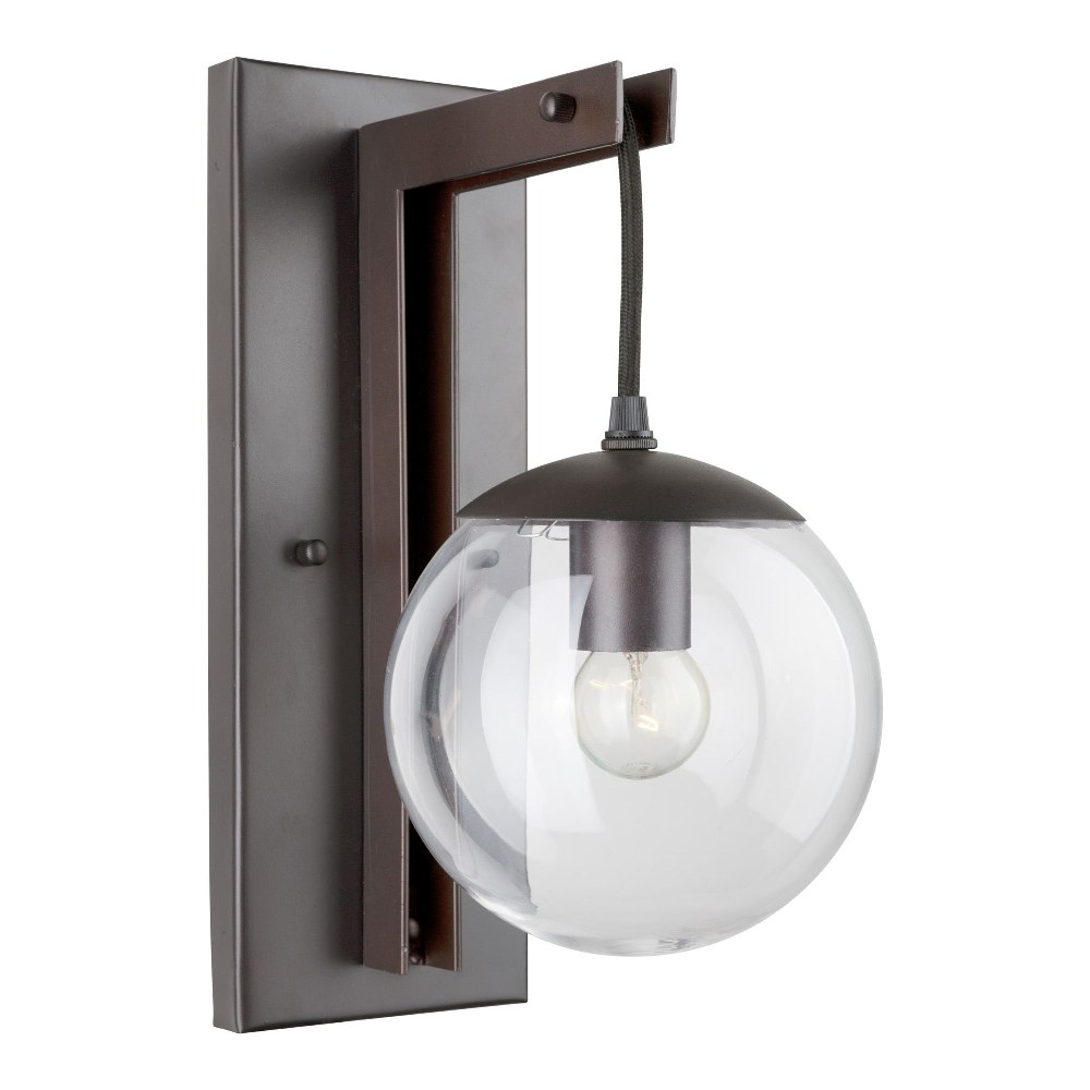 Forte Lighting-5116-01-32-Hanson - 1 Light Wall Sconce-13 Inches Tall and 6 Inches Wide   Antique Bronze Finish with Clear Glass