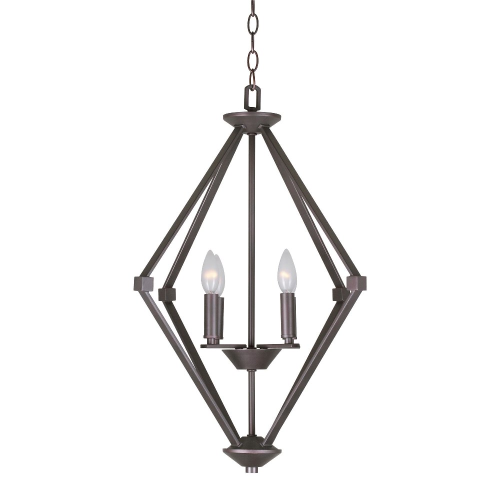 Forte Lighting-7062-04-32-Eddy - 4 Light Foyer Pendant-27.25 Inches Tall and 20.5 Inches Wide   Antique Bronze Finish