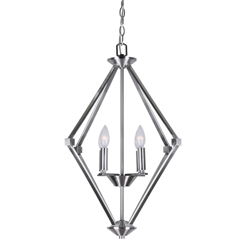 Forte Lighting-7062-04-55-Eddy - 4 Light Foyer Pendant-27.25 Inches Tall and 20.5 Inches Wide   Brushed Nickel Finish