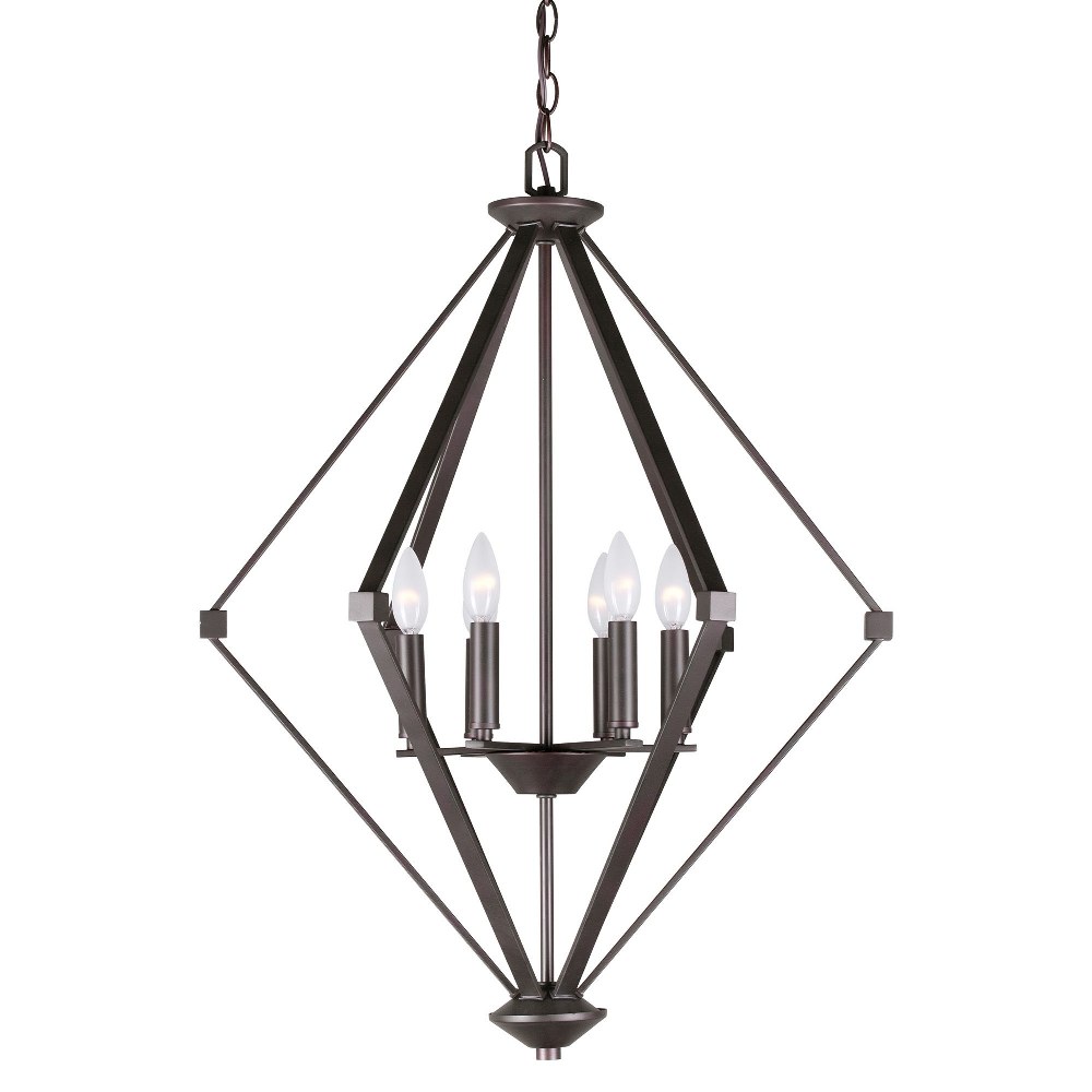 Forte Lighting-7062-06-32-Eddy - 6 Light Foyer Pendant-31.75 Inches Tall and 23.75 Inches Wide Antique Bronze  Brushed Nickel Finish