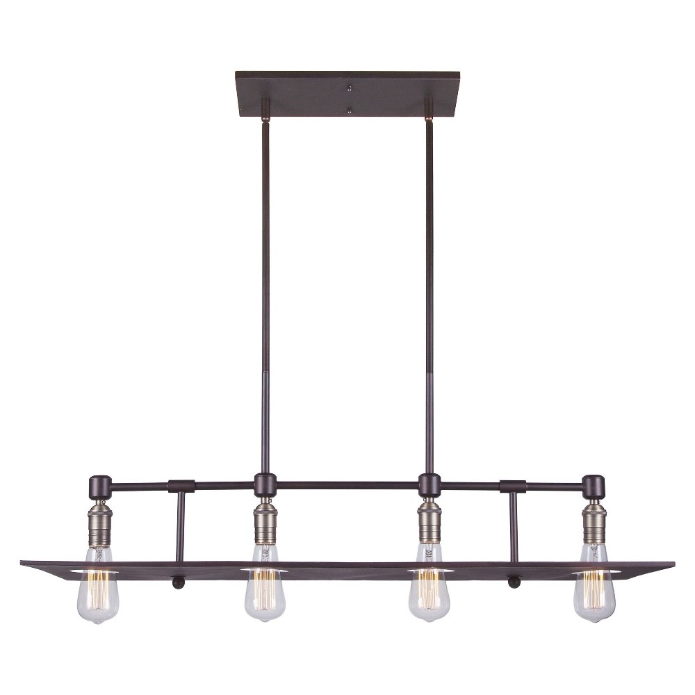Forte Lighting-7066-04-32-Essy - 4 Light Island Pendant-9 Inches Tall and 12 Inches Wide   Antique Bronze Finish