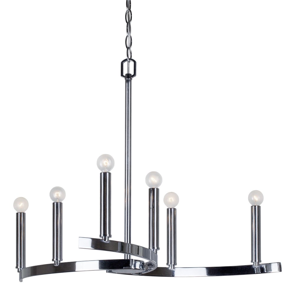 Forte Lighting-7075-06-05-Wyatt - 6 Light Chandelier-21.5 Inches Tall and 27.25 Inches Wide   Chrome Finish