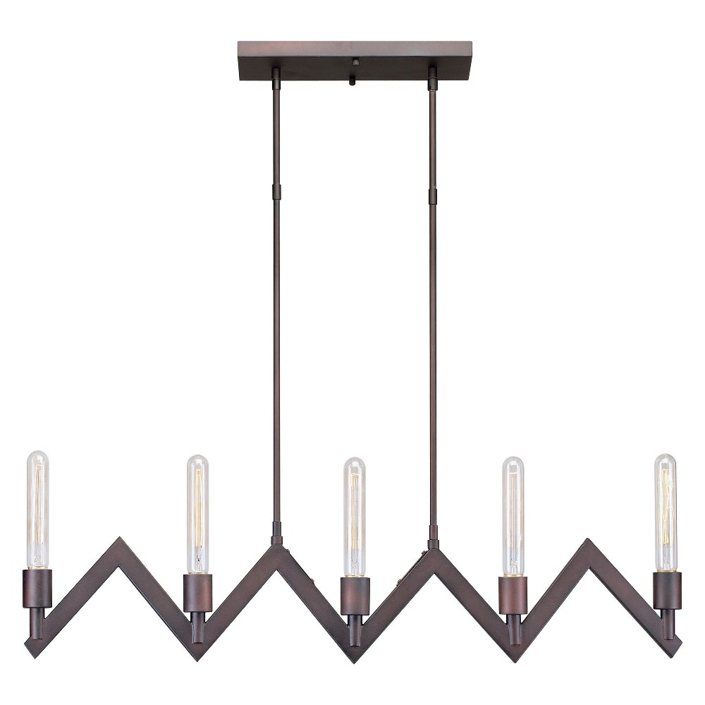 Forte Lighting-7082-05-32-Farin - 5 Light Island Pendant-6.5 Inches Tall and 1.6 Inches Wide   Antique Bronze Finish