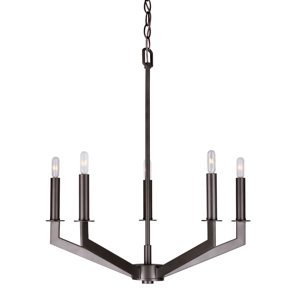 Forte Lighting-7085-05-32-Taj - 5 Light Chandelier-24.25 Inches Tall and 21.25 Inches Wide   Antique Bronze Finish