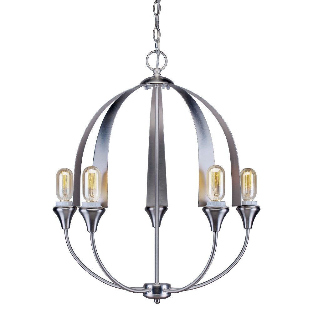Forte Lighting-7087-05-55-Yana - 5 Light Foyer Chandelier-26.75 Inches Tall and 20 Inches Wide   Brushed Nickel Finish