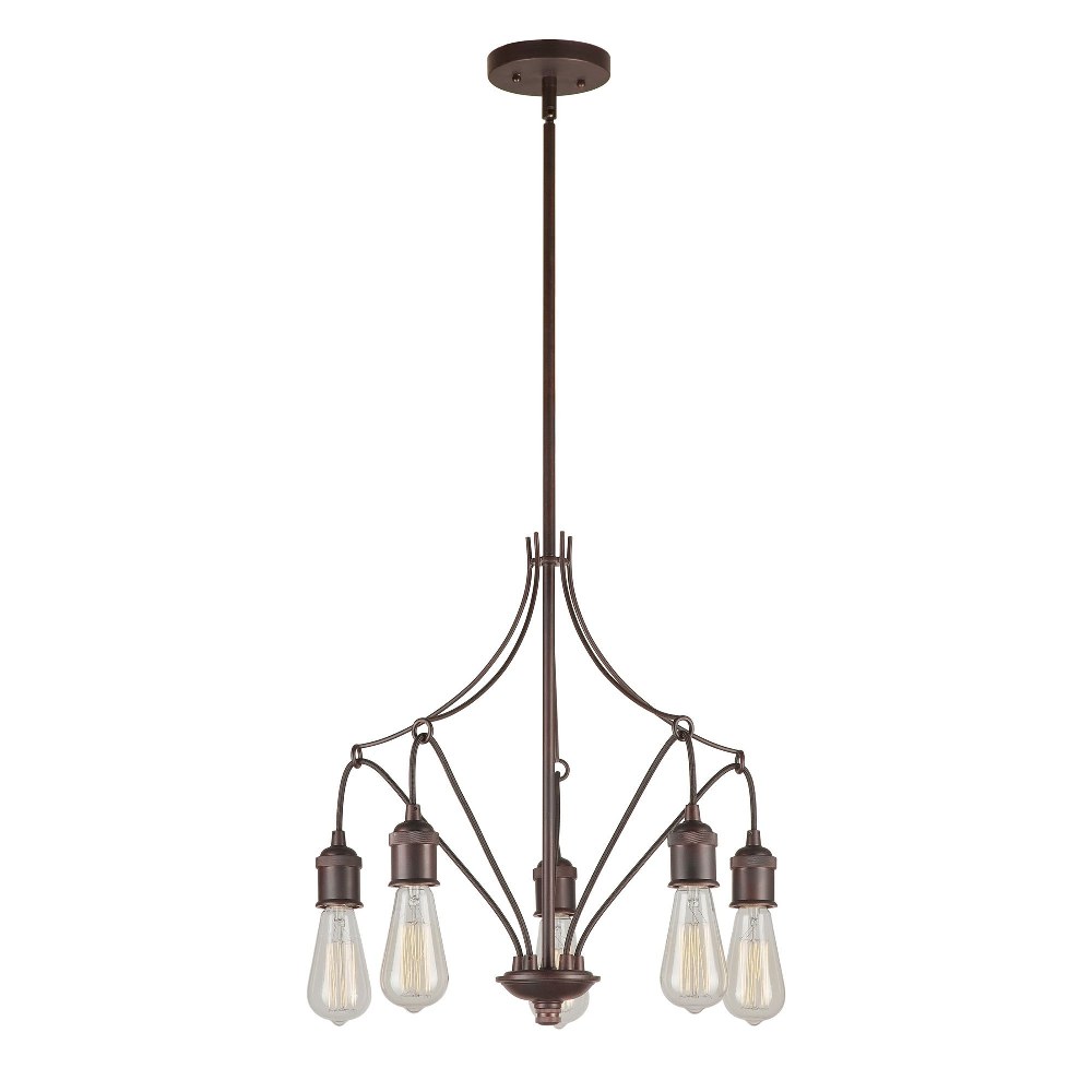 Forte Lighting-7098-05-32-Cedrick - 5 Light Chandelier-19.25 Inches Tall and 18.25 Inches Wide   Antique Bronze Finish