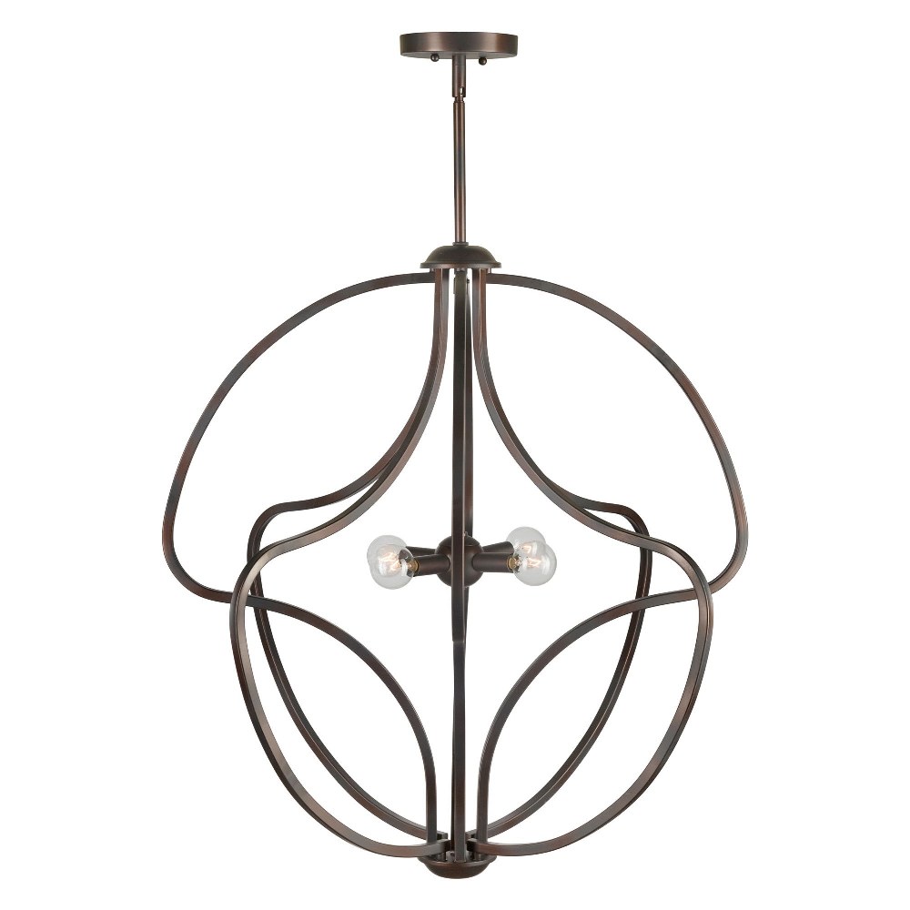 Forte Lighting-7100-04-32-Gregg - 4 Light Foyer Pendant-28 Inches Tall and 26 Inches Wide Antique Bronze  Antique Bronze Finish