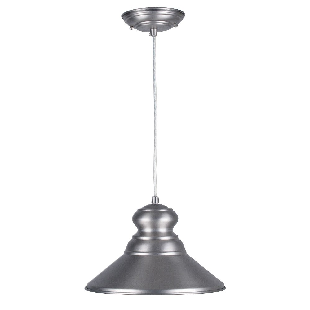 Forte Lighting-7227-01-55-12 Inch One Light Cord-Hung Mini Pendant Brushed Nickel  Antique Bronze Finish