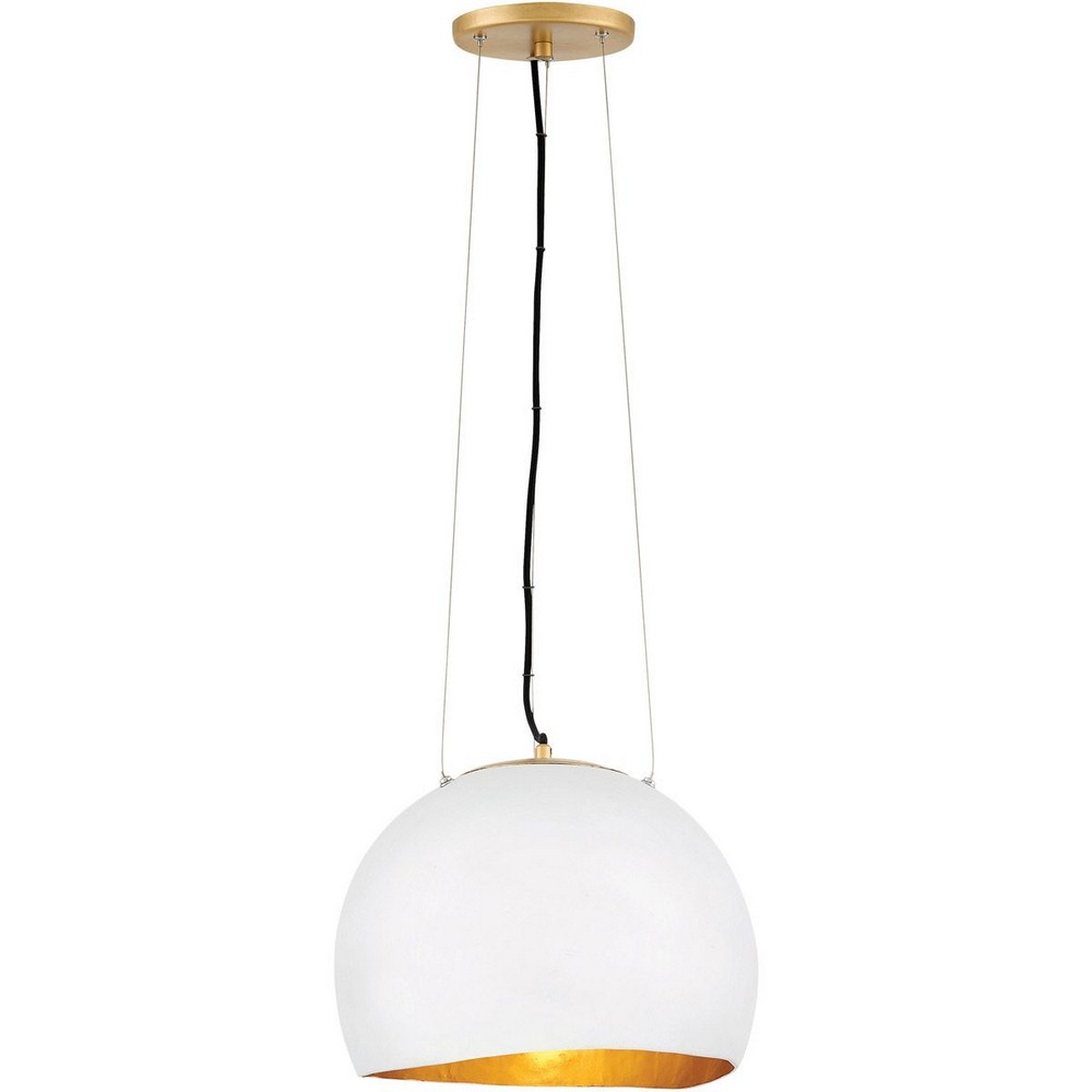Fredrick Ramond Lighting-35904SHW-Nula-One Light Pendant-14 Inches Wide by 11.75 Inches Tall   Shell White Finish with Shell White Shade