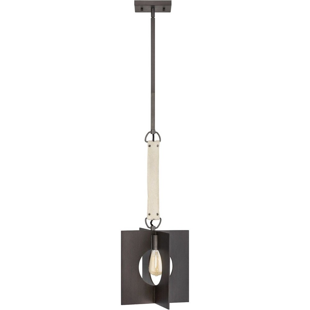 Fredrick Ramond Lighting-41317BGR-Ludlow-One Light Pendant-12 Inches Wide by 28 Inches Tall   Burnished Graphite Finish