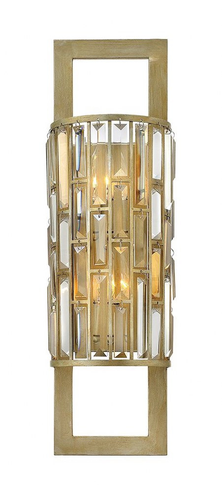 Fredrick Ramond Lighting-FR33730SLF-Gemma-Two Light Wall Sconce-8 Inches Wide by 25.5 Inches Tall   Silver Leaf Finish