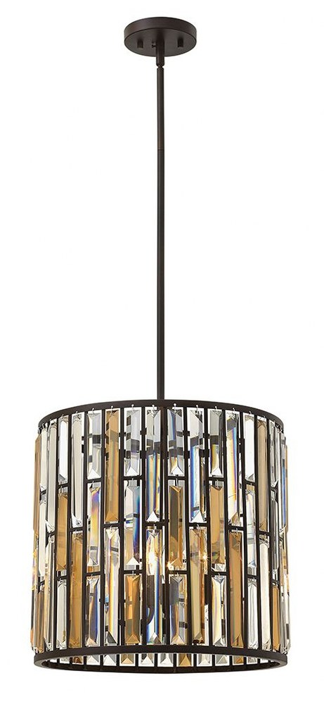 Fredrick Ramond Lighting-FR33734VBZ-Gemma-Three Light Foyer-16 Inches Wide by 15.75 Inches Tall   Vintage Bronze Finish