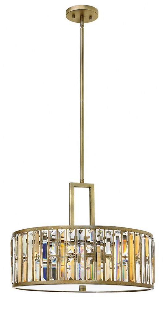 Fredrick Ramond Lighting-FR33735SLF-Gemma-Three Light Foyer-21.25 Inches Wide by 16 Inches Tall   Silver Leaf Finish