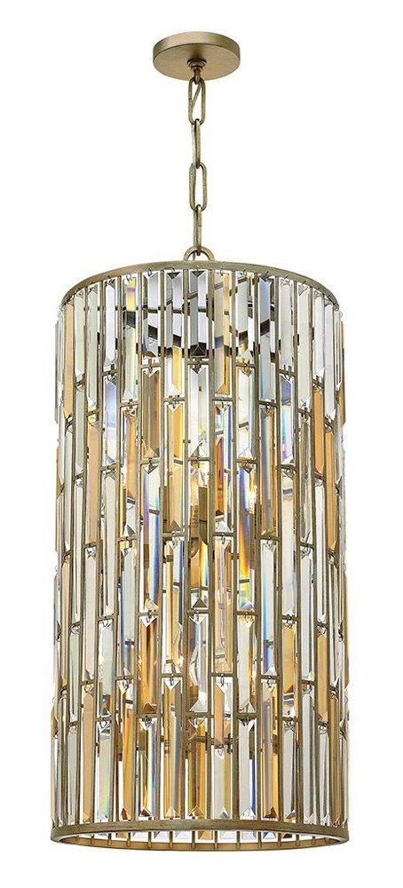 Fredrick Ramond Lighting-FR33736SLF-Gemma-Six Light Large Foyer-16 Inches Wide by 33.5 Inches Tall   Silver Leaf Finish