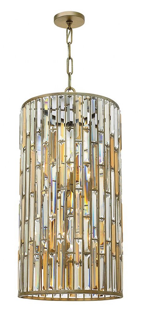 Fredrick Ramond Lighting-FR33736SLF-Gemma-Six Light Large Foyer-16 Inches Wide by 33.5 Inches Tall Silver Leaf  Vintage Bronze Finish