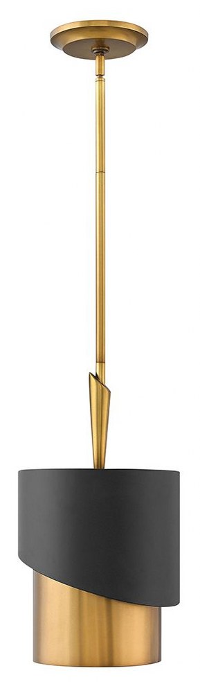 Fredrick Ramond Lighting-FR34317HBR-Gigi-One Light Pendant-10 Inches Wide by 18.25 Inches Tall   Heritage Brass Finish