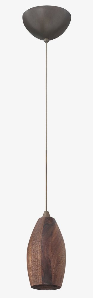 Fredrick Ramond Lighting-FR35019WAL-Loft-One Light Mini-Pendant-4 Inches Wide by 6.5 Inches Tall   Walnut Finish