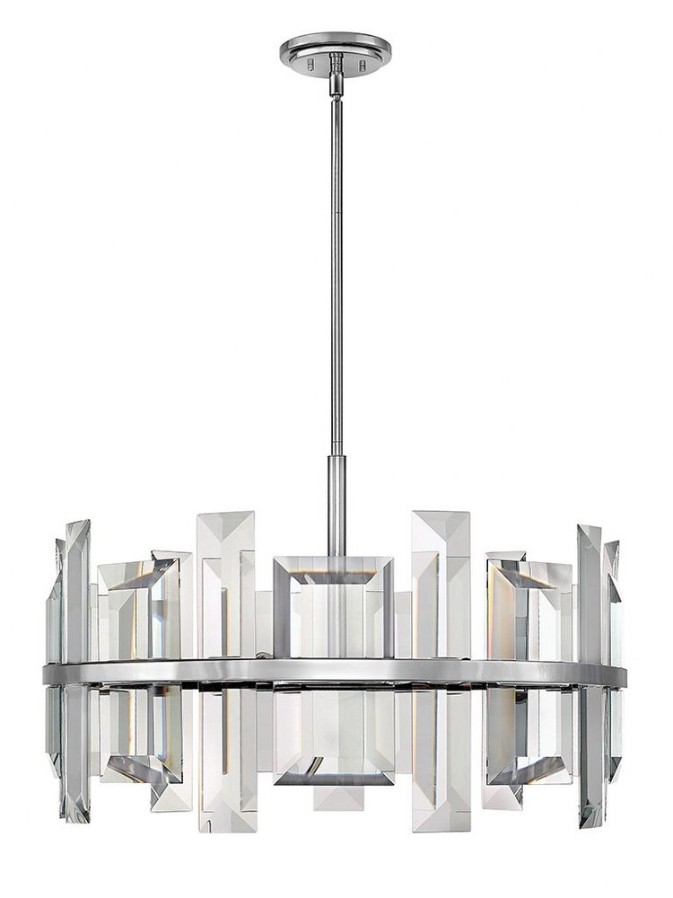 Fredrick Ramond Lighting-FR39215PNI-Odette-Nine Light Chandelier-30 Inches Wide by 19.25 Inches Tall   Polished Nickel Finish