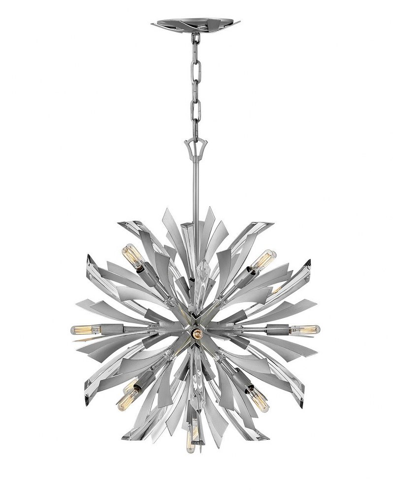 Fredrick Ramond Lighting-FR40904GG-Vida-9W 9 LED Pendant-22 Inches Wide by 26 Inches Tall Glacial  Burnished Gold Finish