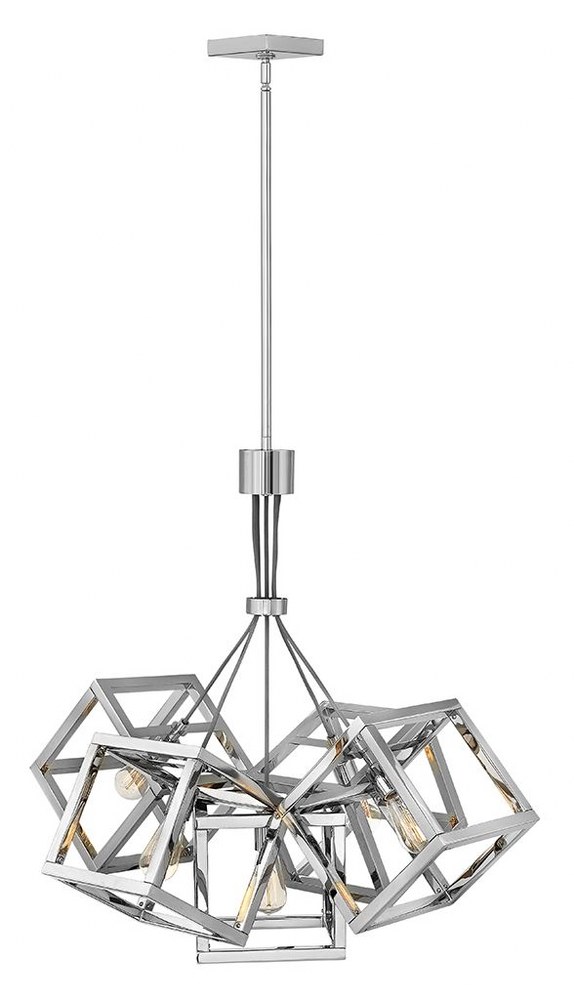 Fredrick Ramond Lighting-FR42444PNI-Ensemble-Five Light Stem Hung Chandelier-30.75 Inches Wide by 31.25 Inches Tall Polished Nickel  Polished Nickel Finish