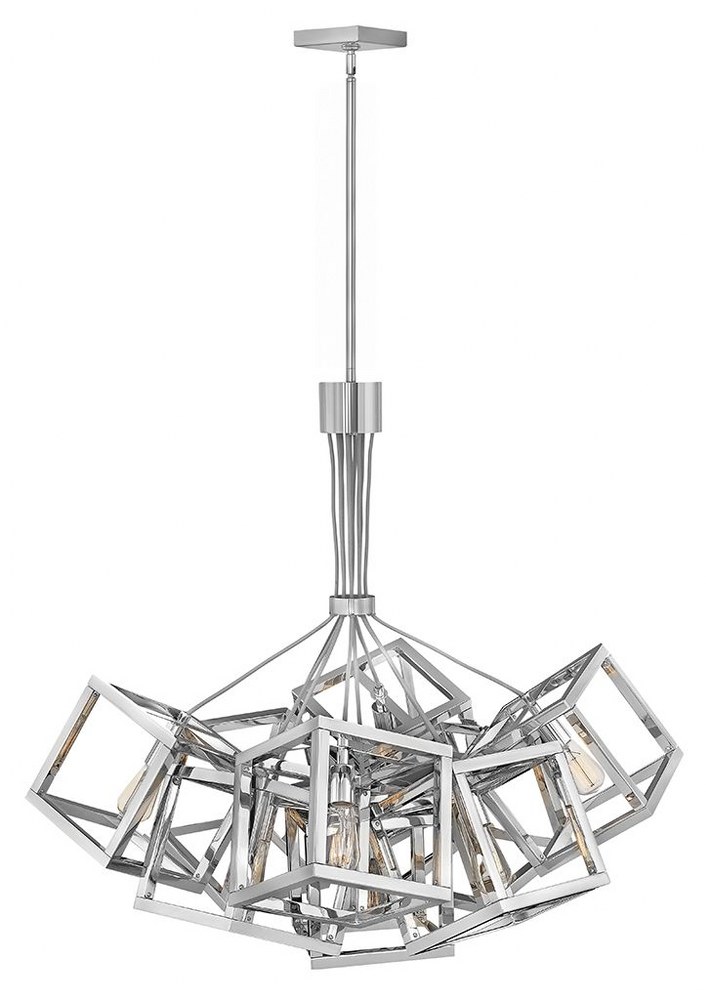 Fredrick Ramond Lighting-FR42445PNI-Ensemble-Nine Light Stem Hung Chandelier-30.75 Inches Wide by 36.75 Inches Tall Polished Nickel  Polished Nickel Finish